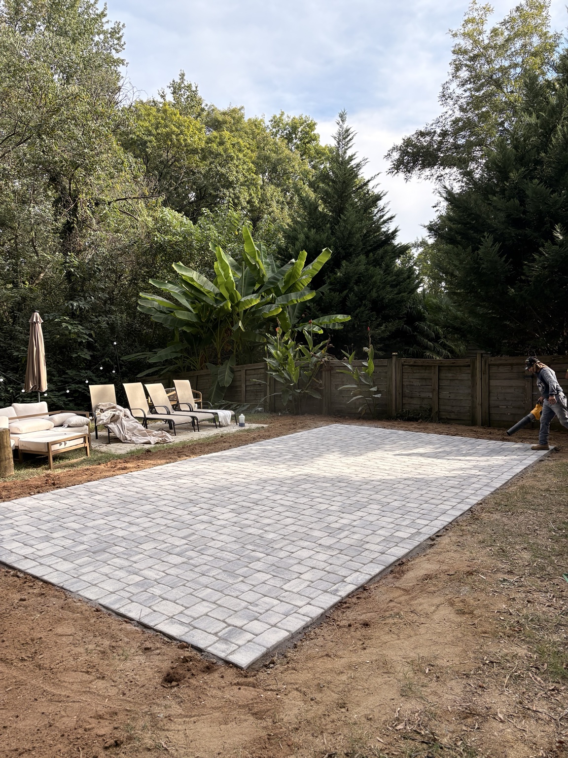 Modern home with landscaped outdoor area